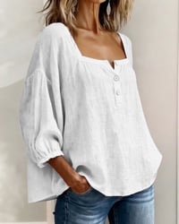 Bluse Einfach Quadratischer Ausschnitt Langarm