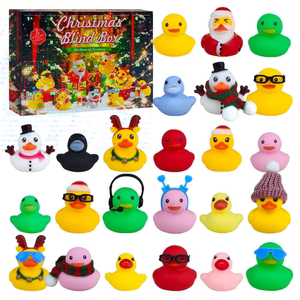 Christmas Duck Advent Calendar Countdown Blind Box Toy Set