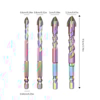 4pcs Titanium Coated Spiral Four-blade Eccentric Drill Bits
