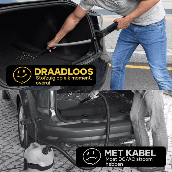 Slanke V8 Mate draadloze autostofzuiger