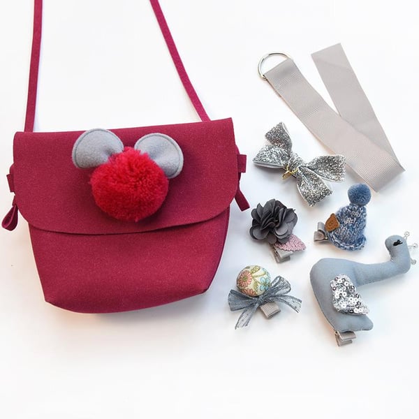 Kinder Tasche und Haarspangen Set
