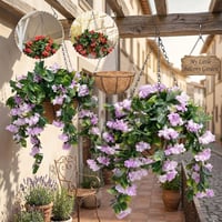 Faux Crepe Myrtle Hanging Baskets