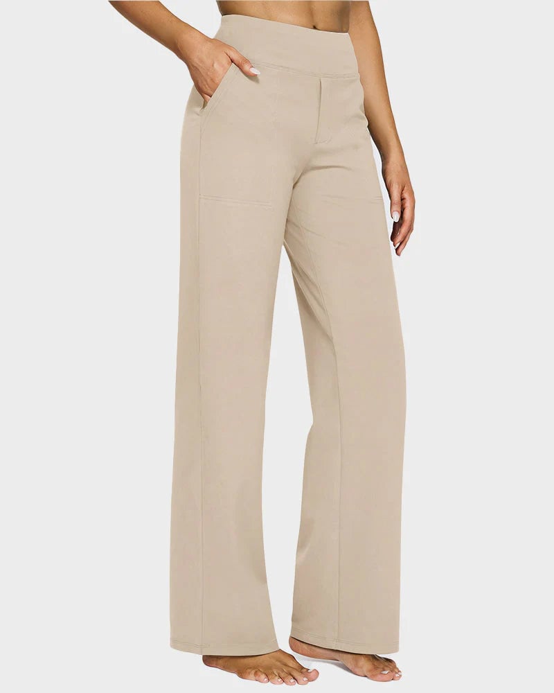 Women's High Waist Stretch Casual Yoga Wide Leg Pants