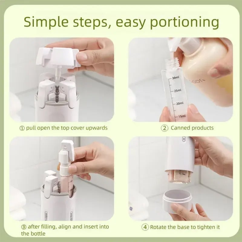 4-en-1 Distributeur de Voyage Rotatif Anti-Fuite