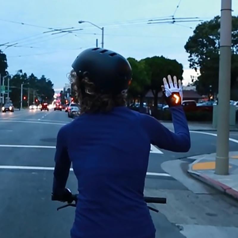 Fahrradhandschuhe mit Blinker