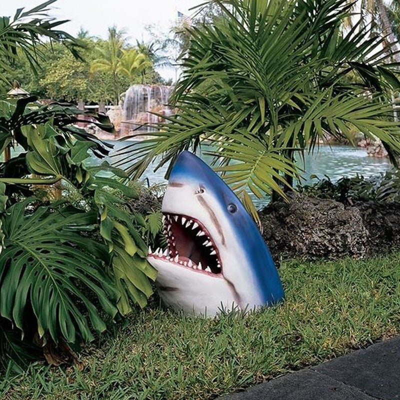 🦈 Décoration de statue d'art de jardin de requin