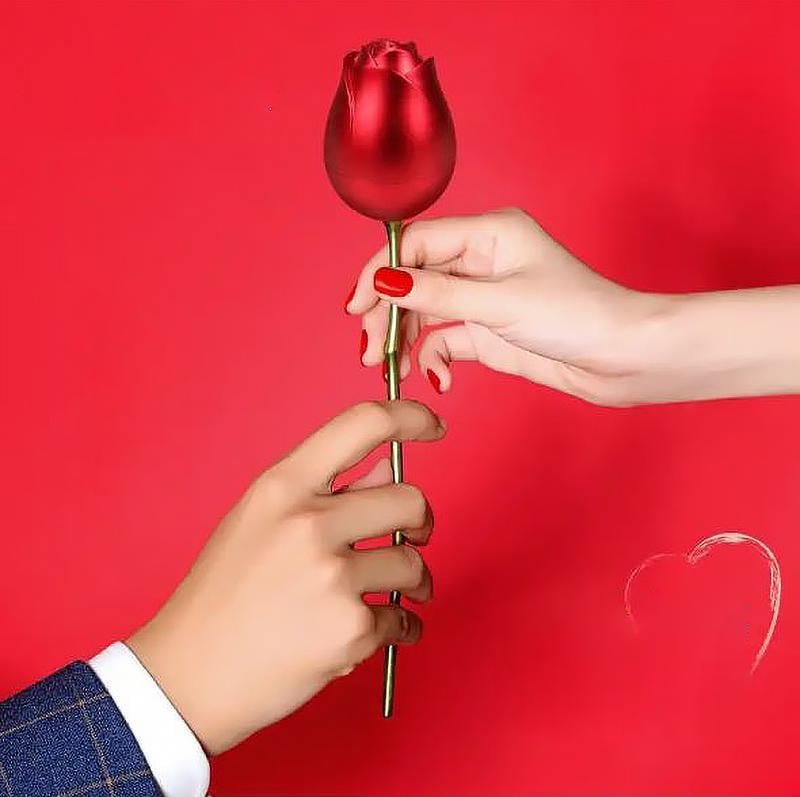 Herz-Halsketten-Set mit Rose