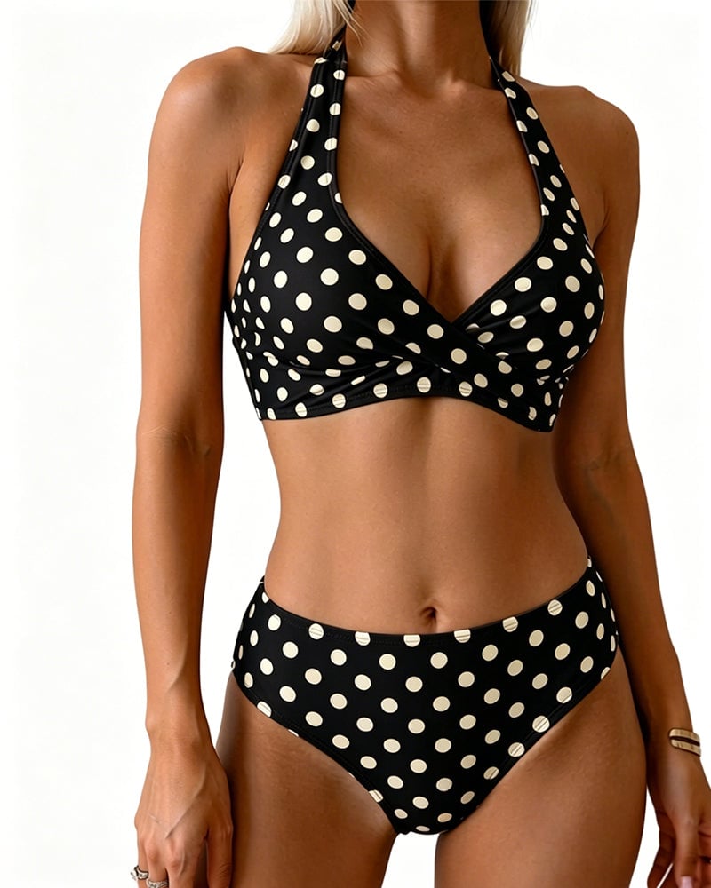 Todelt Bikini Prikket Halsringning