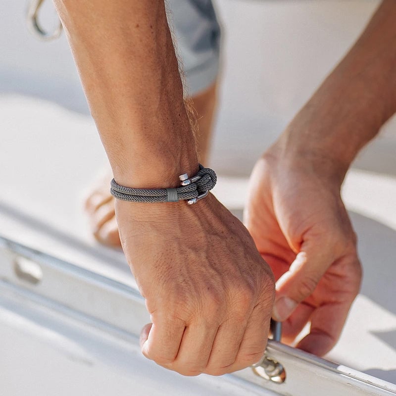 U-vormige gesp nylon gevlochten armband