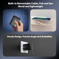 65 W GaN A+C Dual-Port-Schnellladeadapter mit einziehbarem Kabel