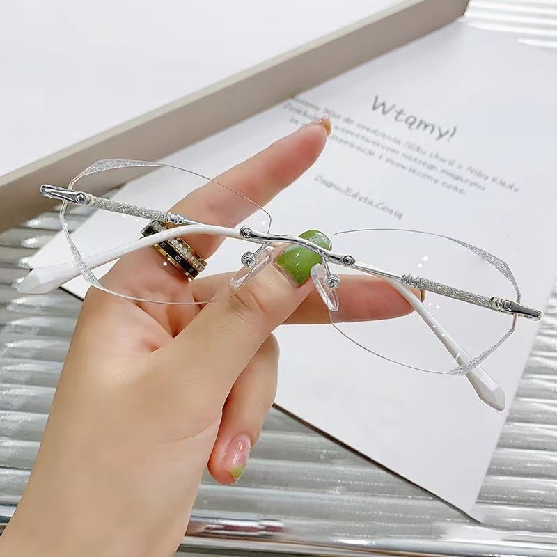 Modische randlose Anti-Blaulicht-Lesebrille