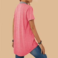 T-shirt da donna a maniche corte casual ampia monopetto