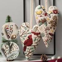 DIY Herzförmiges handgesticktes Weihnachtsornament/Ornament-Kit