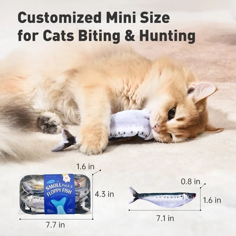 Bite-Sized Realistic Flopping Fish Cat Toys