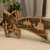 LED houten kerststerlicht