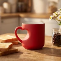 Herzförmige, farbwechselnde Keramiktasse