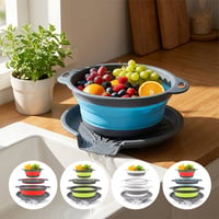 Foldable Drainer Basket with Water Channel Base