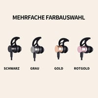 Bluetooth-Kopfhörer, Stereo-In-Ear-Ohrhörer, sicherer Sitz für Sport, Fitnessstudio, Reisen (wasserdicht, Noise Cancelling Mic)