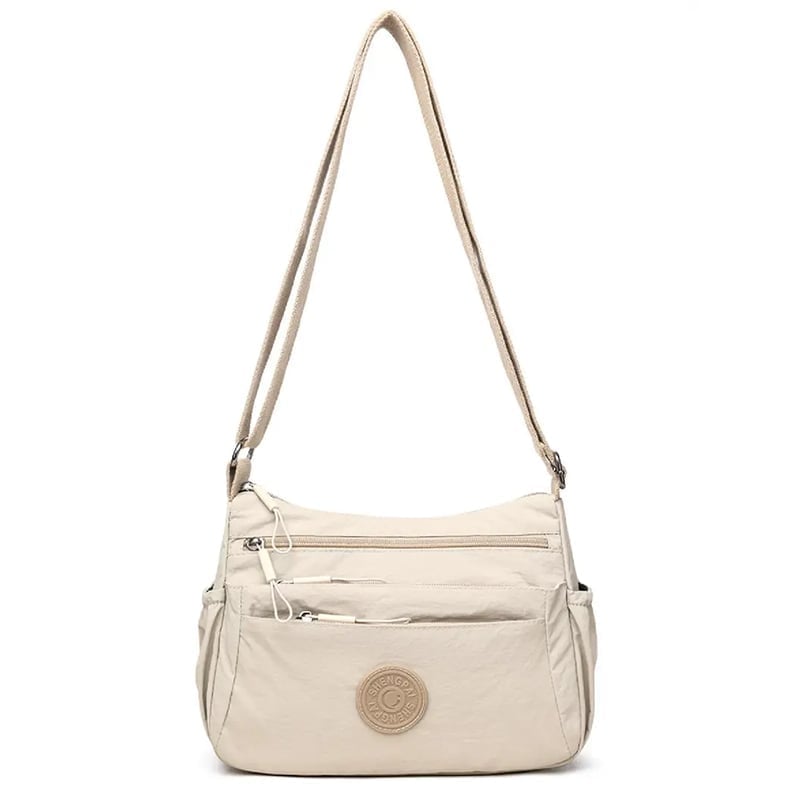 Solid Color Fashionable Multi-pocket Zipper Crossbody Bag
