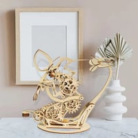 Wooden Kinetic Hummingbird Sculpture