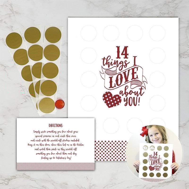 Valentine's Scratch Off Advent "14 things I love about you!"