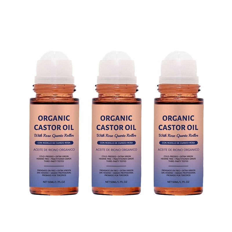 Organic Golden Castor Oil Roll-On with Rose Quartz