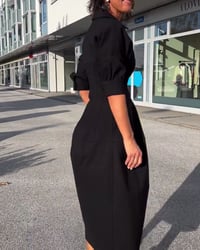 Robe décontractée de couleur unie à revers