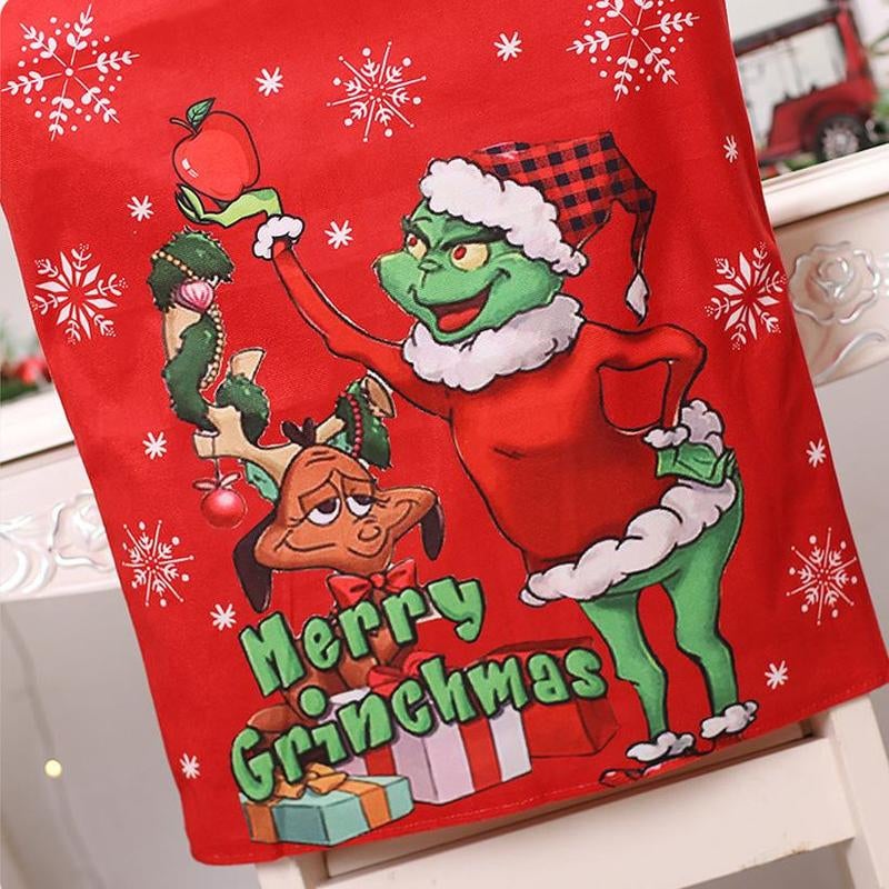 Christmas Grinch Plush Chair Cover