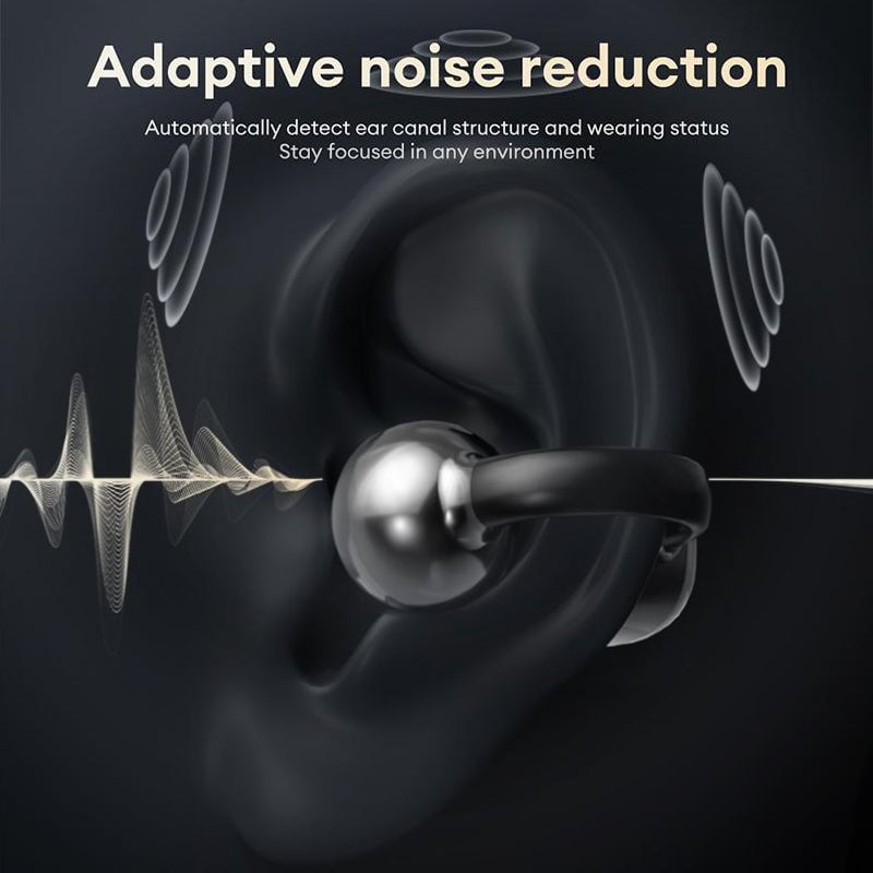 Clip-On Ear LCD Full Color Touchscreen Bluetooth 5.4 Wireless Headphones