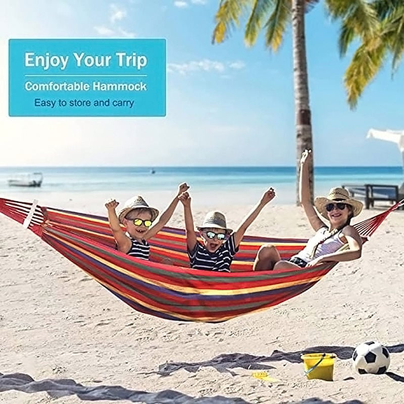 Outdoor Thick Canvas Hammock with Ropes