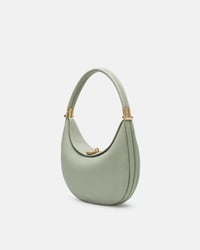 Ensfarvet elegant halvmåneformet skuldertaske