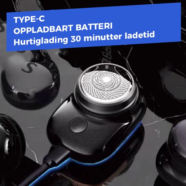 Bærbar elektrisk barbering med lomme