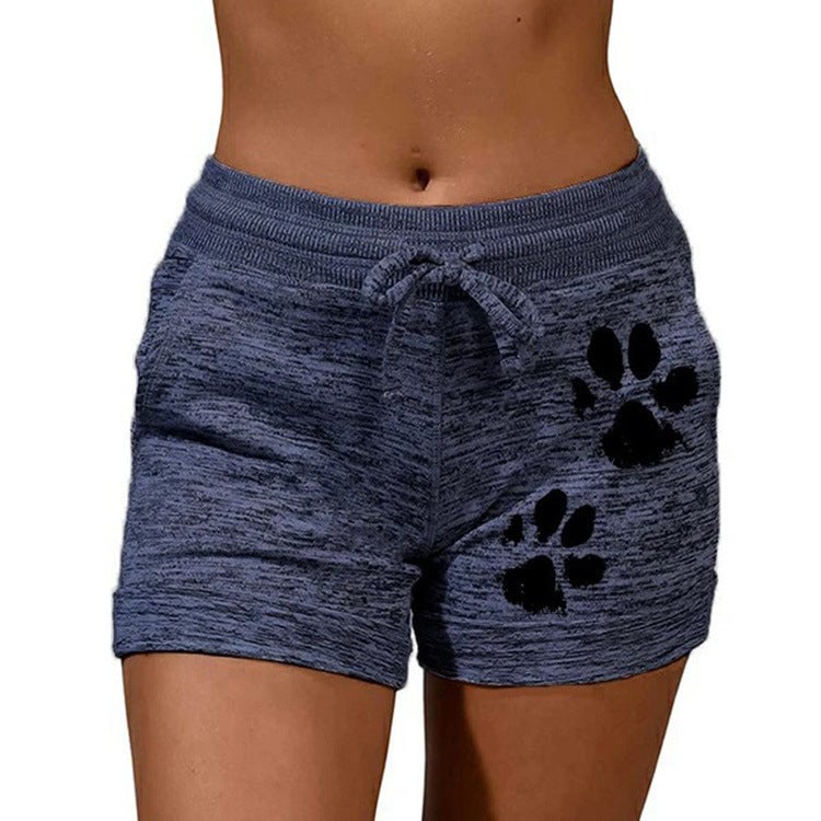 Women's Knitted Shorts With Paw Print