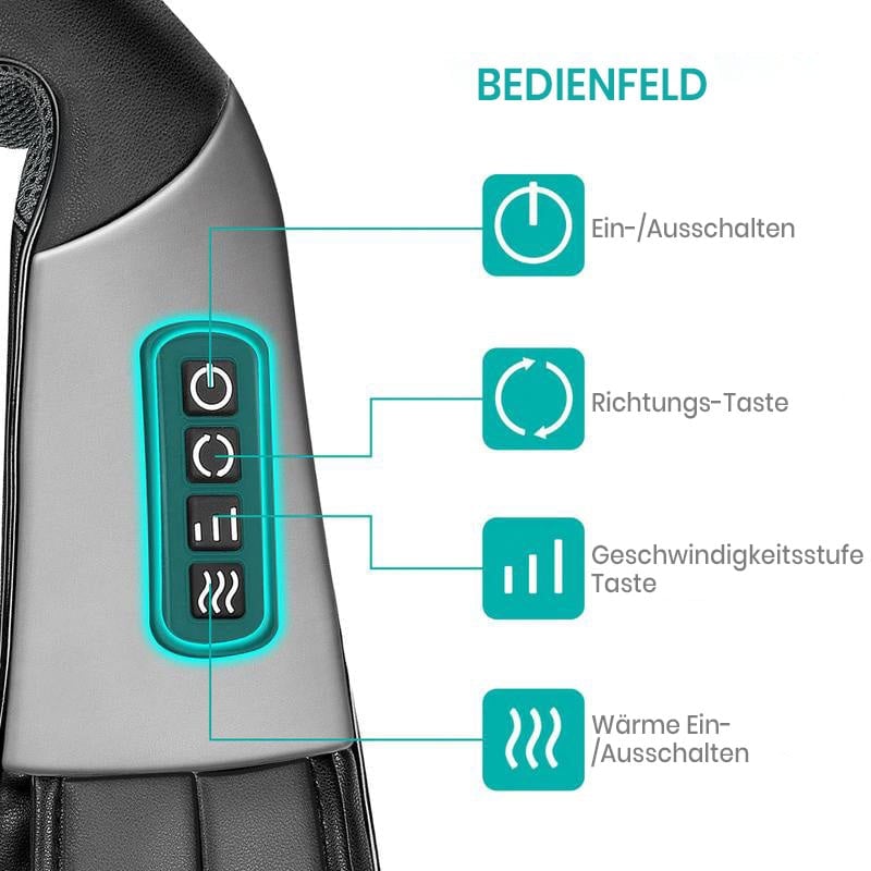 Nacken-, Schulter- und Rückenmassagegerät mit Wärmefunktion