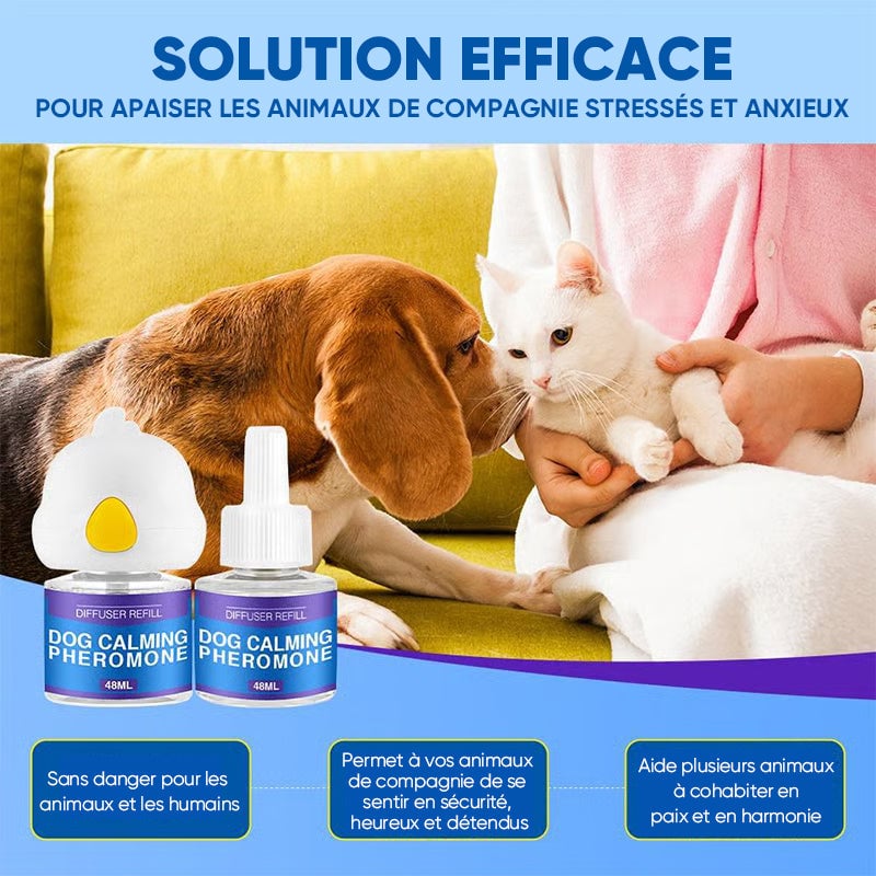 Ensemble diffuseur de phéromones apaisantes pour animaux (versions chat et chien)