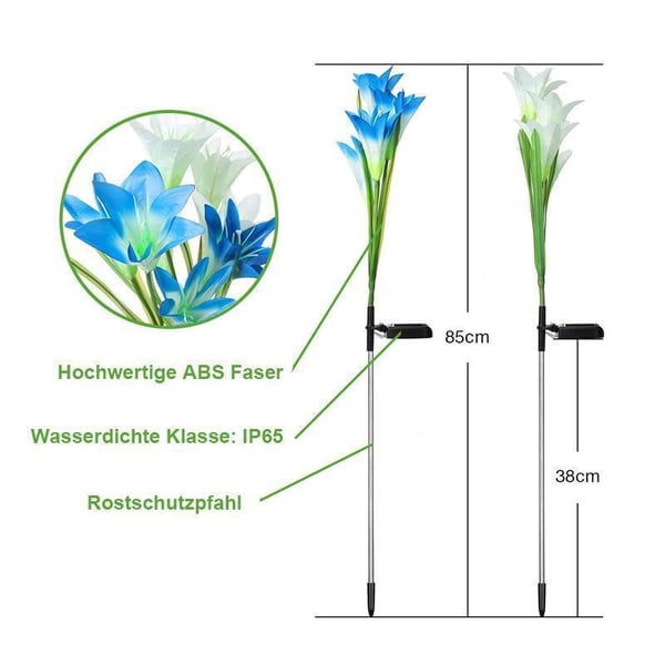Solarbetriebene LED-Pfahlpflanze