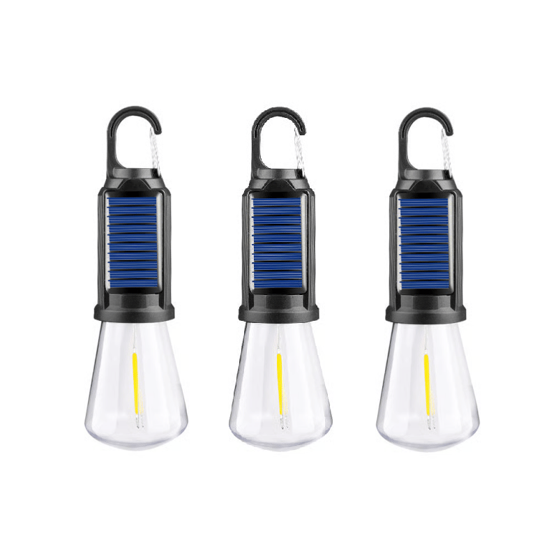 Waterproof LED USB Rechargeable Solar Camping Light Bulb with Hook