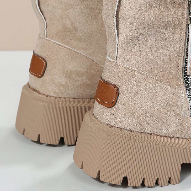 Modische Kurzschaft-Martinsstiefel mit seitlichem Reißverschluss