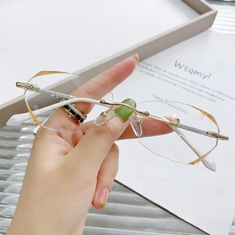 Modische randlose Anti-Blaulicht-Lesebrille