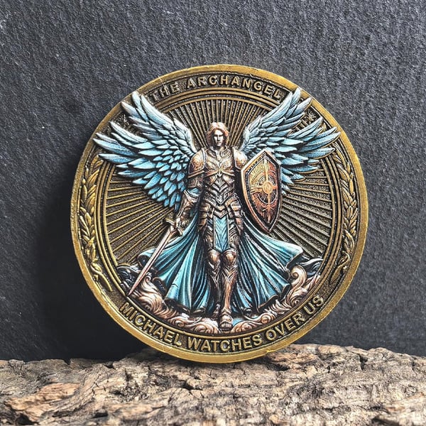 Erkeengelen Michael Watches Over Us Challenge Coin