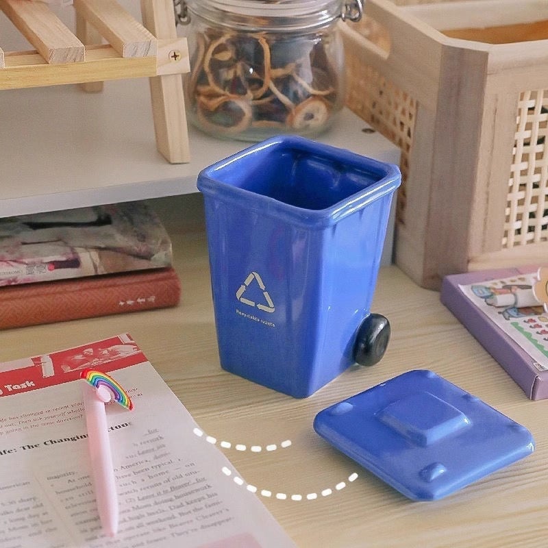 Creative Quirky Trash Can Ceramic Cup