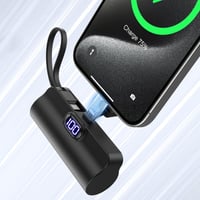 Mini Powerbank-Kapsel Mit Integriertem Ladekabel