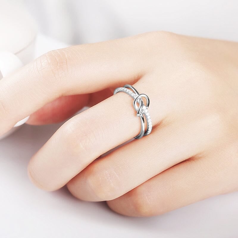 Mother & Daughter Bond Double Band Knot Ring