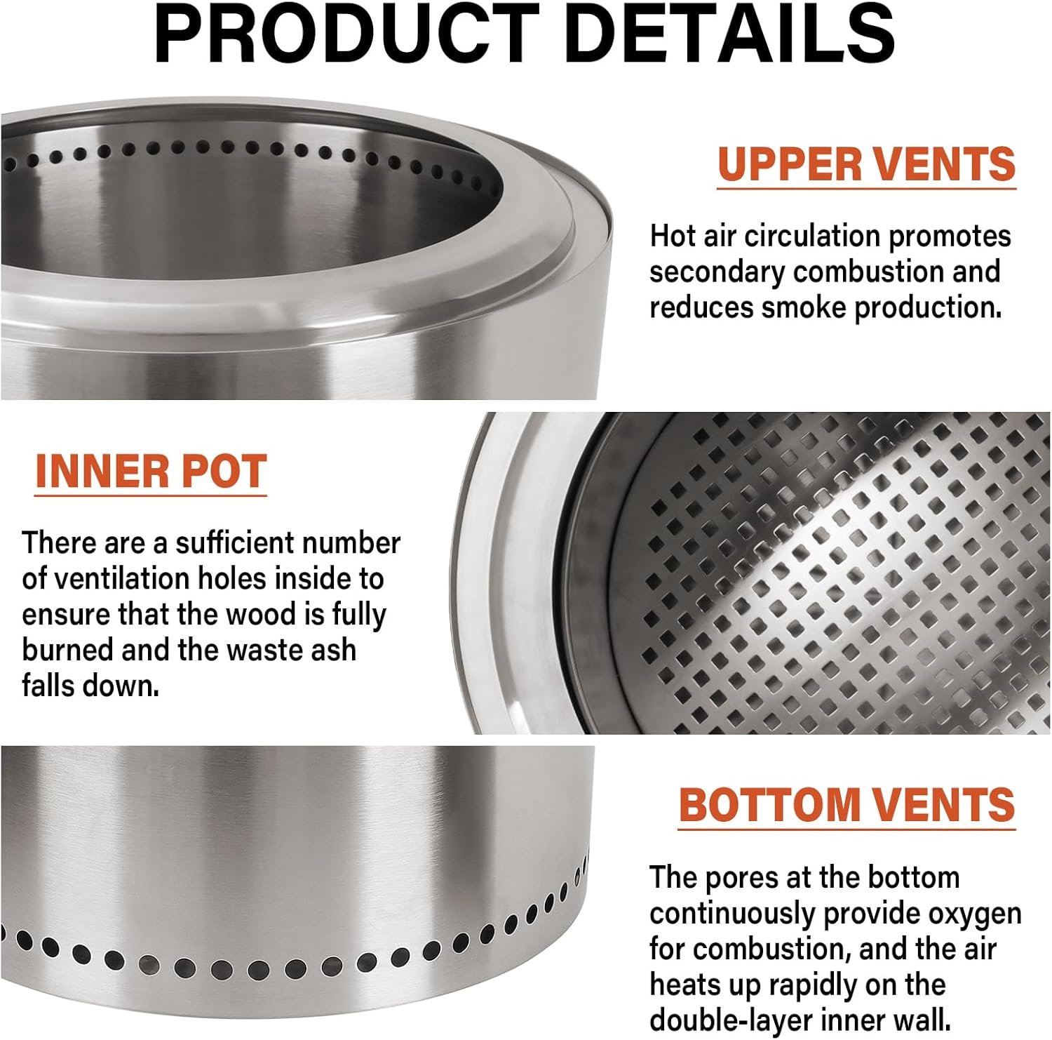 Portable Smokeless Tabletop Firepit