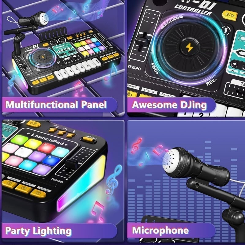 Sakerplus® Kids DJ Mixer Table With Microphone