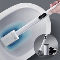 Cleaning long-handled toilet brush