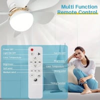 2-in-1 LED Ceiling Fan Light with Remote Control, E27/B22 Base