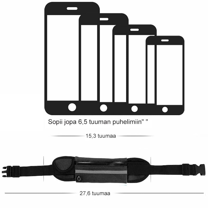 Vedenpitävä vyölaukku lenkkeilyyn