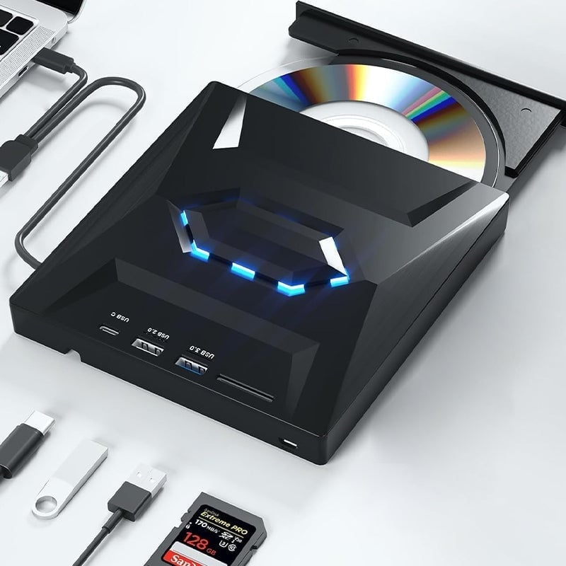 7-in-1 External USB DVD Drive & Blu-ray Player