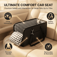 Portable Plaid Armrest Dog Car Seat with Belt